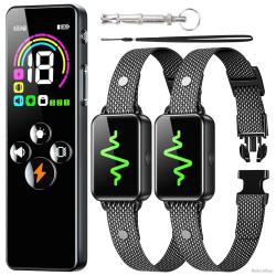 2X Colliers de Dressage Électrique pour Chien Étanche Télécommande Longue Portée 3 Modes Réglable BT