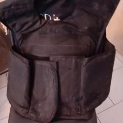 ENCHERE GILET PARE BALLES LOURD EN KEVLAR + CERAMIQUE NIVEAU 3+ TAILLE REGLABLE DU L AU XL
