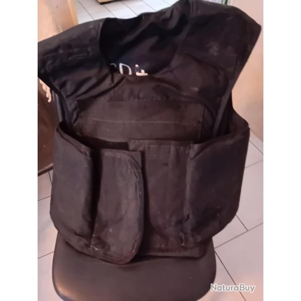 ENCHERE GILET PARE BALLES LOURD EN KEVLAR + CERAMIQUE NIVEAU 3+ TAILLE REGLABLE DU L AU XL