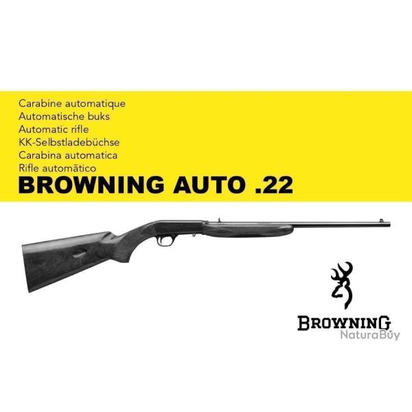 notice carabine BROWNING AUTO 22 AUTO22 en FRANCAIS (envoi par mail) - VENDU PAR JEPERCUTE (m2604)