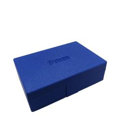 boite de stockage de munitions 9mm X50 avec stockage des munitions anglées couleur bleue