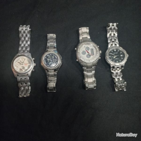 lot de 3 montres chronom�tre de marque + 1 BEUCHAT  CHEVIGNON // BEUCHAT // CASIO // PHILIP PERSIO