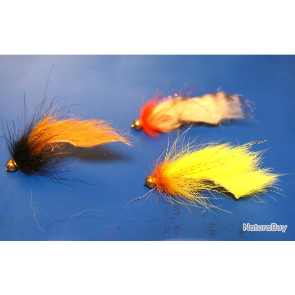 3 streamers zonker / renard H 8 Bille or