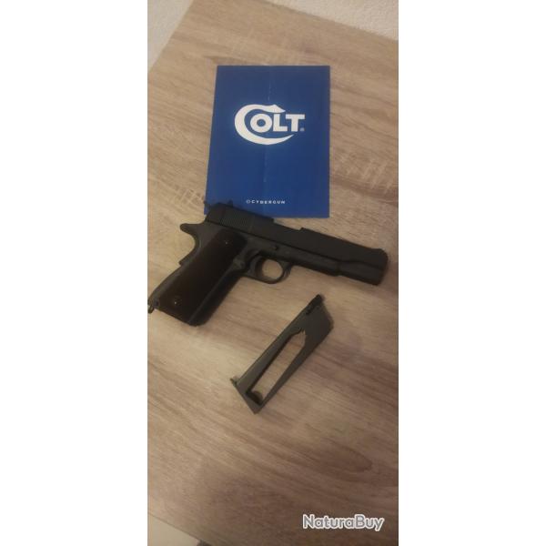 Rplique Airsoft - Pistolet Colt 1911 Anniversary CO2 GBB (Full Mtal) - Cybergun