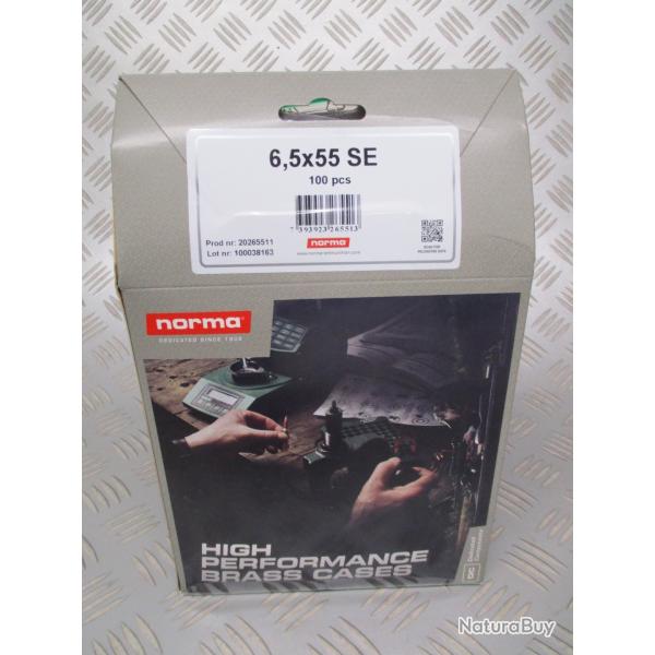 100 douilles/ etuis neufs Norma 6.5x55 SE Sudois, 109euros!!!
