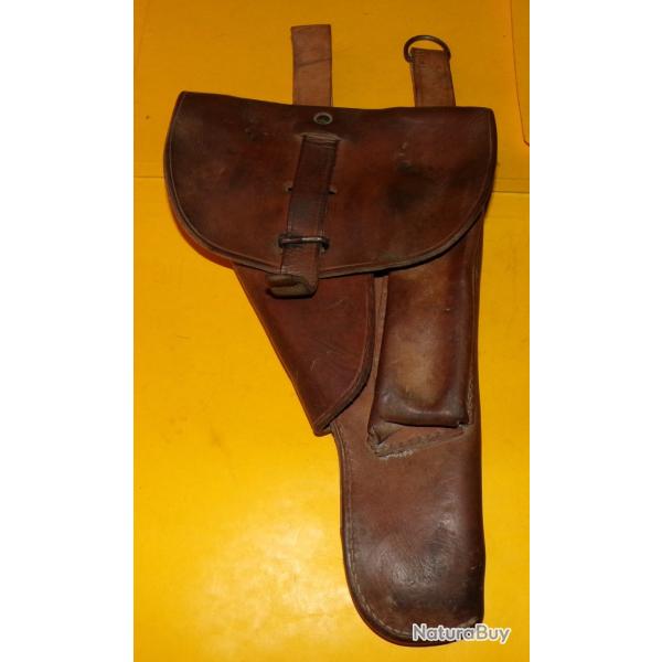 ETUI EN CUIR DE L'ARMEE FRANCAISE POUR P.A MAC 50, PERIODE GUERRE INDOCHINE  ,   FABRICATION
