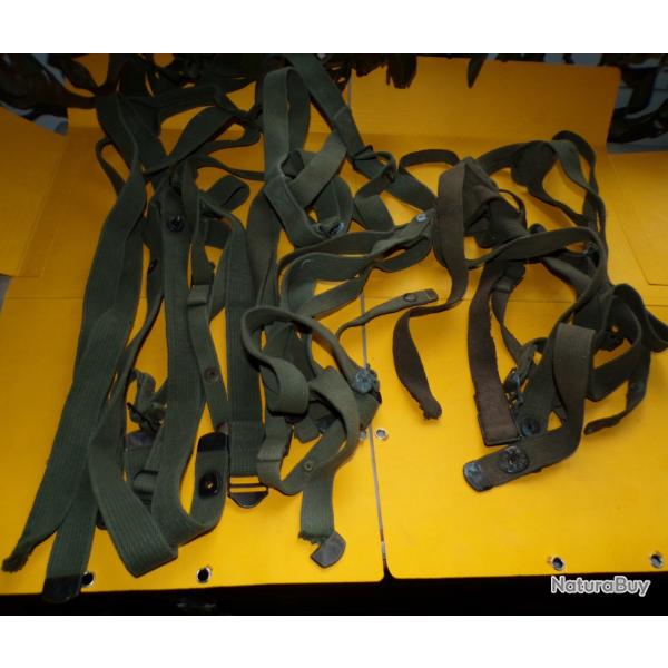 ARMEE AMERICAINE U.S : LOT DE 3 SANGLES ABIMEES DE L'ARMEE AMERICAINE AVEC UN TAMPON   , CETTE SANGL