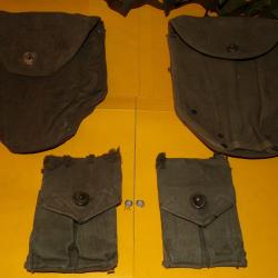 LOT DE 4 ETUIS PORTES MAGASINS ET PELLE ABIMES POUR RECUPERATION DE PIECES  ,VENDU DANS L' ETAT  VOI