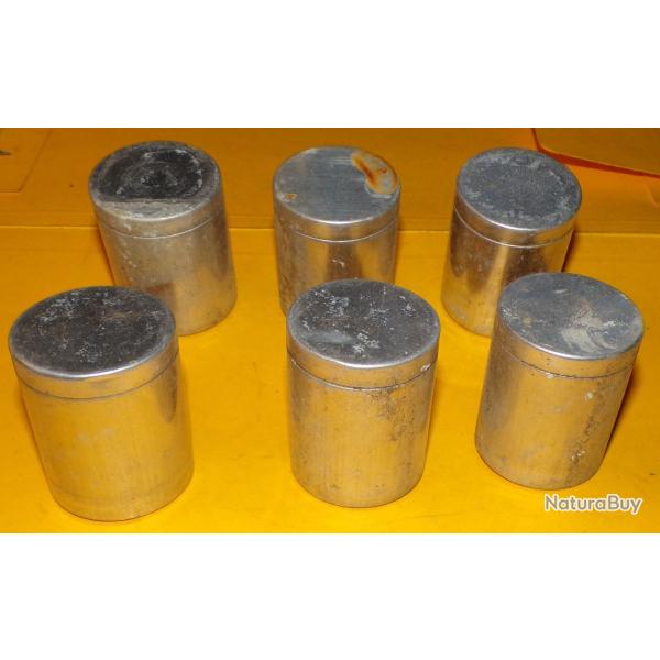 LOT DE 6 BOITES EN ALU POUR TETE D'ARTILLERIE  , BON ETAT VOIR PHOTOS . POUR TOUT RENSEIGNEMENT ME C