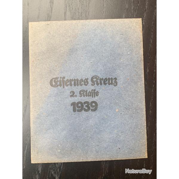Sachet Croix de Fer EK2 1939 Original militaria allemand