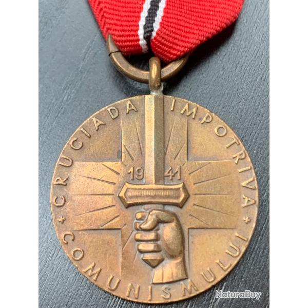 M�daille croisade contre communisme ruban m�daille de l'Est militaria allemand original