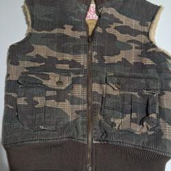 magnifique petite veste sans manche fourr&eacute; gallaz 11ans tbe