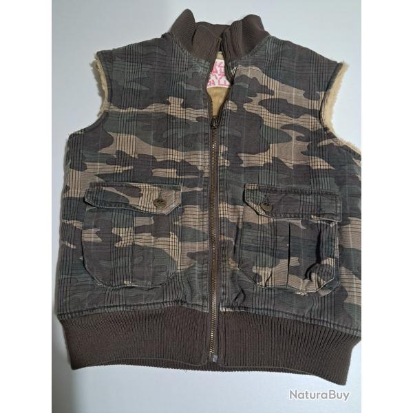 magnifique petite veste sans manche fourr� gallaz 11ans tbe