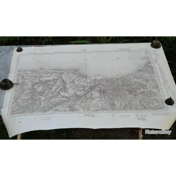 MILITARIA NORMANDY 44 - RARE carte 1:80000 CAEN Calvados Normandie MOE25CAR001