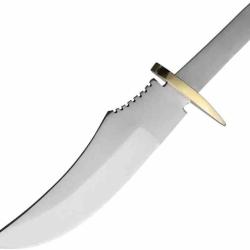 Lot de 2 Lame &agrave; Monter Customiser Lame Clip Point Acier Inox Lame Fixe Garde Laiton BL142