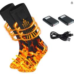 ENCHERE 1 EURO ...Chaussette Chauffante avec 2 Batteries rechargeable