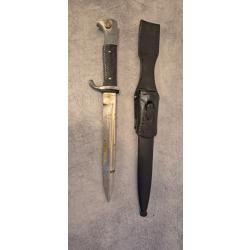 Ba&iuml;onnette ALLEMANDE WWII K98 PARADE avec son fourreau et son porte fourreau