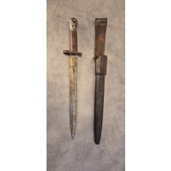Baïonnette WWI ANGLAISE WILKINSON LONDON MARQUAGE ÉGYPTIEN avec son fourreau et son porte fourreau