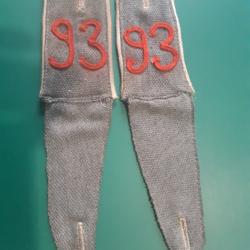 Paire de Pattes d'Epaule I.R. 93 (Dessaü) Mle 1907 WW1