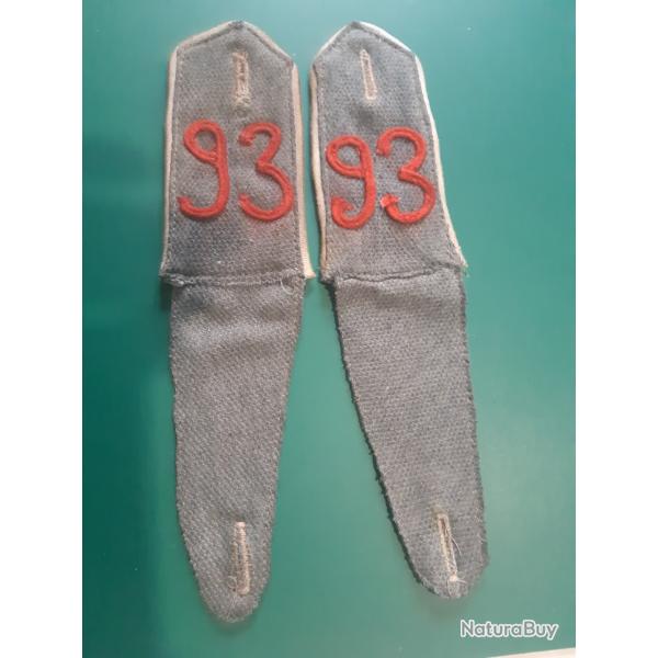 Paire de Pattes d'Epaule I.R. 93 (Dessa) Mle 1907 WW1