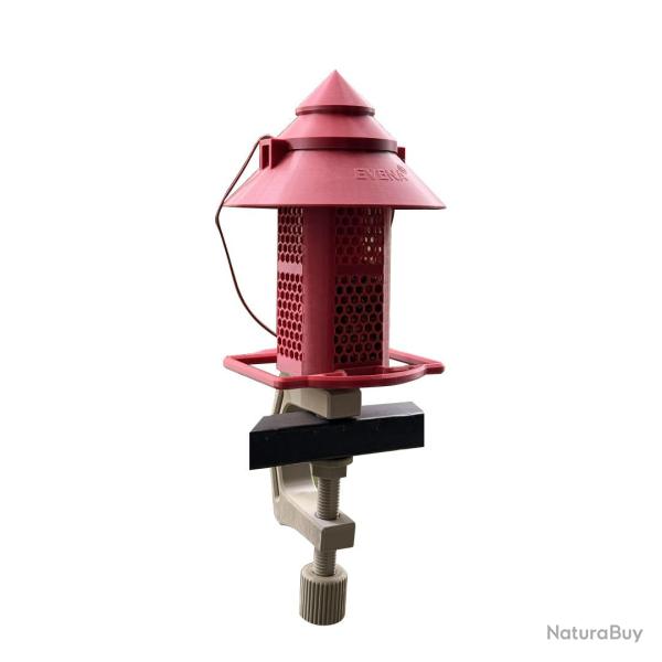 NUC�A - la mangeoire sp�cialement con�ue pour les cacahu�tes. Rouge Pourpre, Support Universel Balco