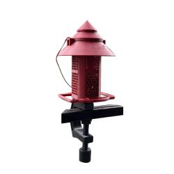 NUC&Eacute;A - la mangeoire sp&eacute;cialement con&ccedil;ue pour les cacahu&egrave;tes. Rouge Pourpre, Support Universel Balco