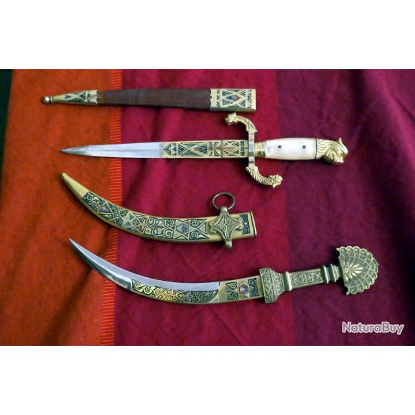 Deux couteaux de d�coration artisanat tol�de Berm�jo