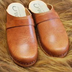 Sabots Suédois cuir de caractère tannage végétal édition limitée fêtes 40 CARAMEL BUFFALO