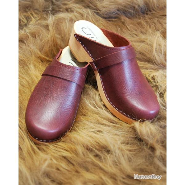 Sabots Sudois cuir de caractre tannage vgtal dition limite ftes 36 BORDO BUFFALO