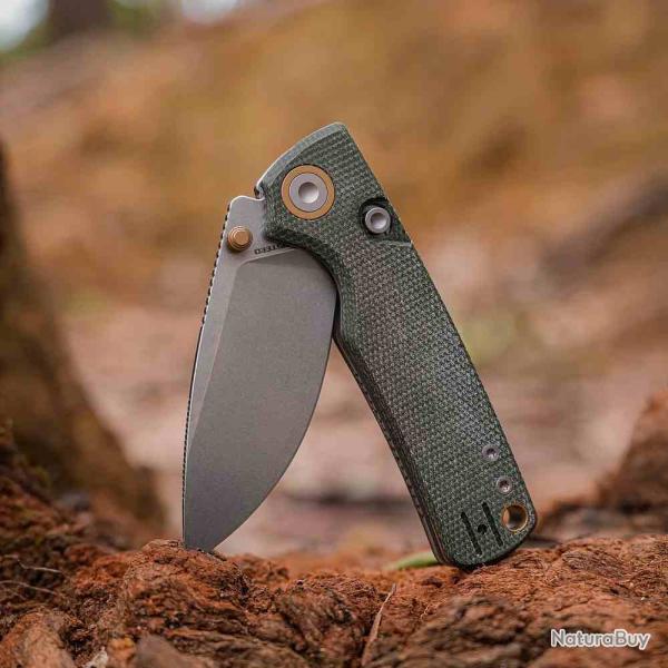 Couteau Vosteed Porcupine Green Lame Acier 14C28N Manche Micarta Top Liner Lock IKBS VOSA2611