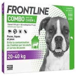 FRONTLINE COMBO CHIEN  20-40KGS X 6 PIPETTES DE 2.68ML