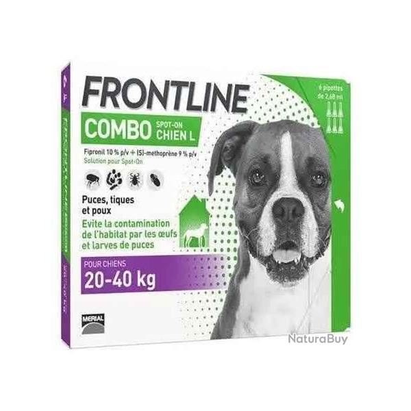 FRONTLINE COMBO CHIEN  20-40KGS X 6 PIPETTES DE 2.68ML