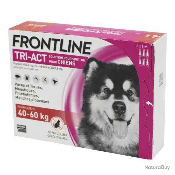 FRONTLINE TRI-ACT GRAND CHIEN 40/60KGS 6 PIPETTES DE 6ML