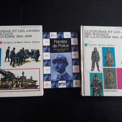 lots livres sur l uniforme et les armes1914/1918 infanterie blindes aviation genie marine artillerie