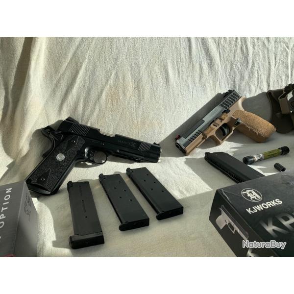 Lot KJworks G17 - APS 1911 Gladiator - accessoires
