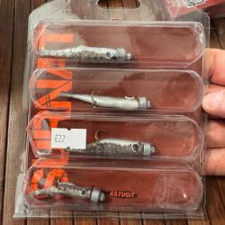 Leurre souple jerkbait carnassier astucit kit surnat spécial truite (x4)