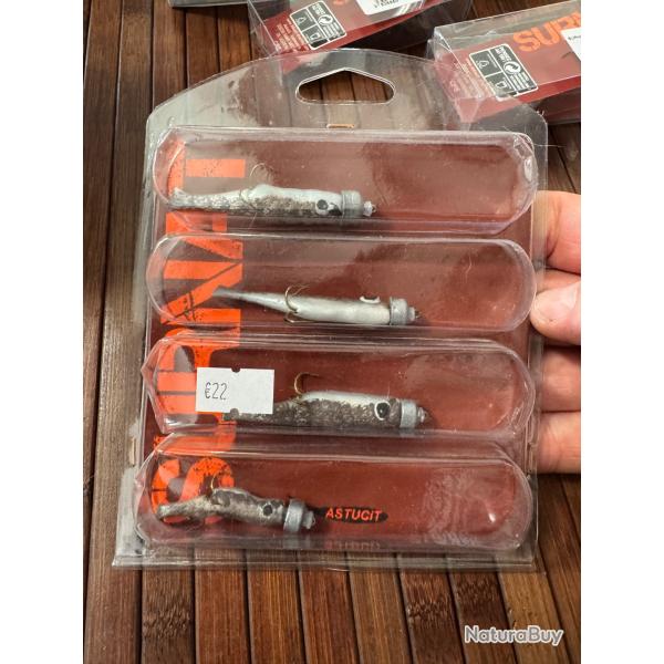 Leurre souple jerkbait carnassier astucit kit surnat spcial truite (x4)