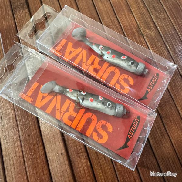 LOT PCHE DEUX LEURRES SURNAT TRUITE FARIO A QUEUE