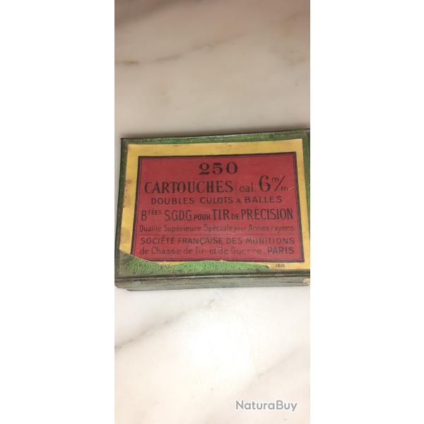 Ancienne boite de cartouches 6 mm