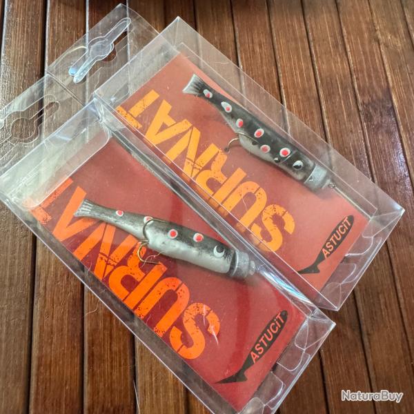 LOT PCHE DEUX LEURRES SURNAT TRUITE  FARIO A QUEUE 6 cm