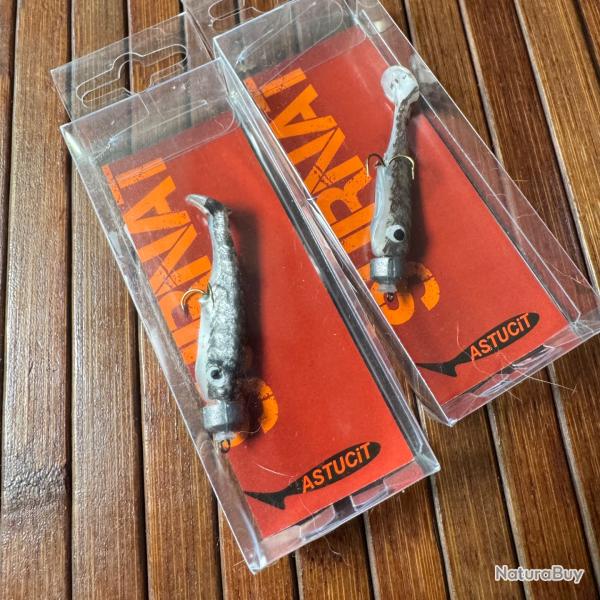 LOT PCHE DEUX LEURRES SURNAT TRUITE   A QUEUE 5 cm