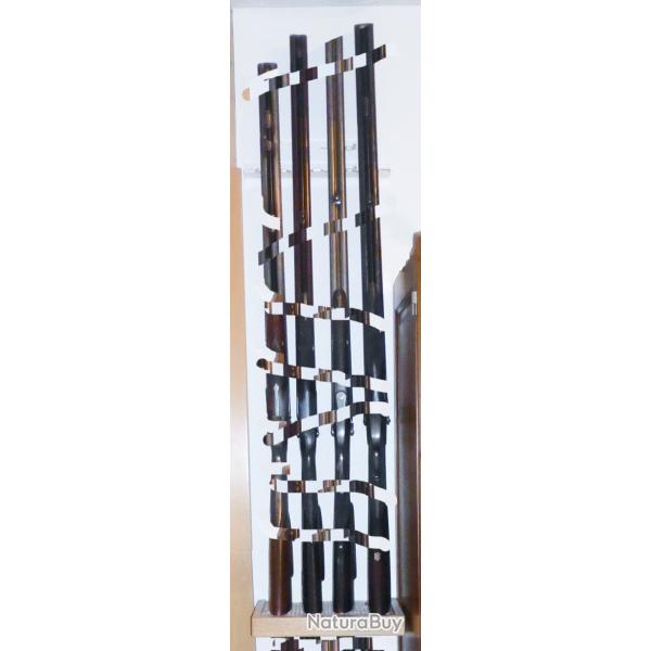 RATELIER / SUPPORT MURAL EN CHNE ET ACRYLATE POUR 4 FUSILS / CARABINES