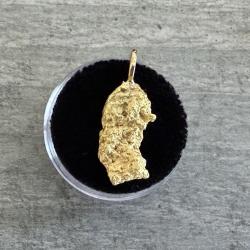 P&eacute;pite naturelle en or 22 / 24 K avec montage en or 18 carats - Origine : Alaska - USA