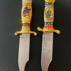 lot 2 couteaux bowie commemoratif medailler franklin