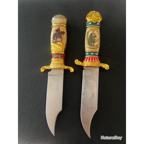 lot 2 couteaux bowie commemoratif medailler franklin