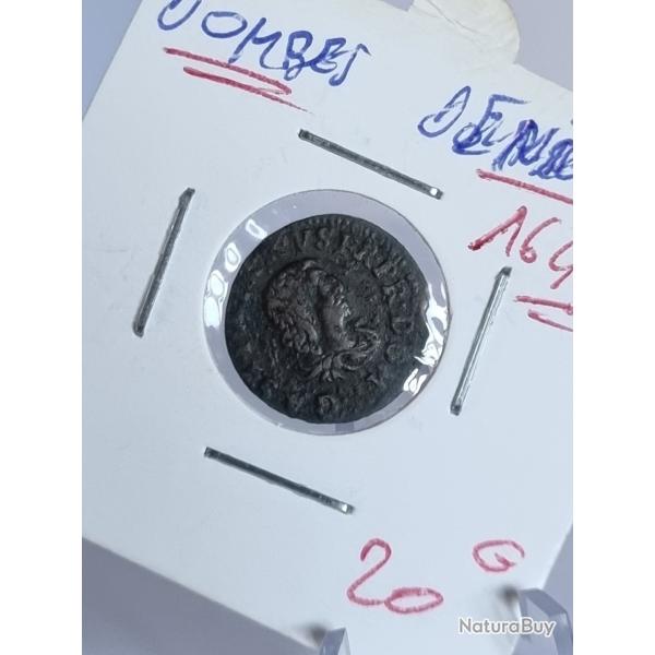 De Qualit� : Denier Tournoi 1649 Gaston d'Orl�ans - Dombes XVII�me Siecle , 17�me , Monnaie Royale