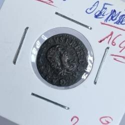 De Qualité : Denier Tournoi 1649 Gaston d'Orléans - Dombes XVIIème Siecle , 17ème , Monnaie Royale