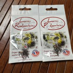 PÊCHE LEURRES RUDIPONTAINS lot 2 pochettes Hameçons N12 démontables VMC 9607 BZ