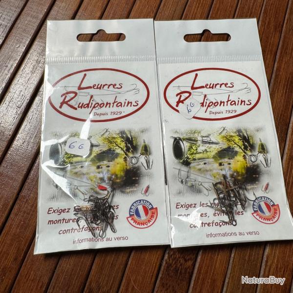 PCHE LEURRES RUDIPONTAINS lot 2 pochettes Hameons N12 dmontables VMC 9607 BZ