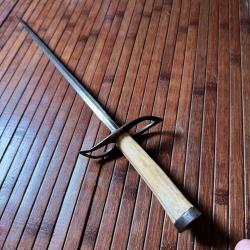 GRANDE DAGUE DE TYPE MAIN GAUCHE LAME TRIANGULAIRE POIGNÉE EN OS  XlX ÉME